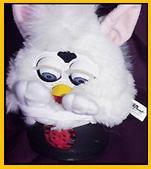 skin coming off the furby from the bottom